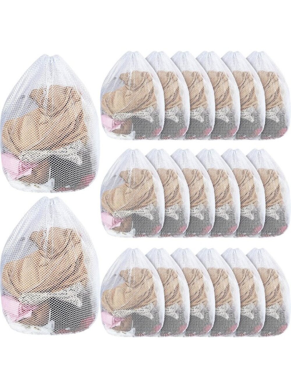20 Pcs Heavy Duty Mesh Laundry Bags - 20x24" Drawstring Washable Net Bags for
